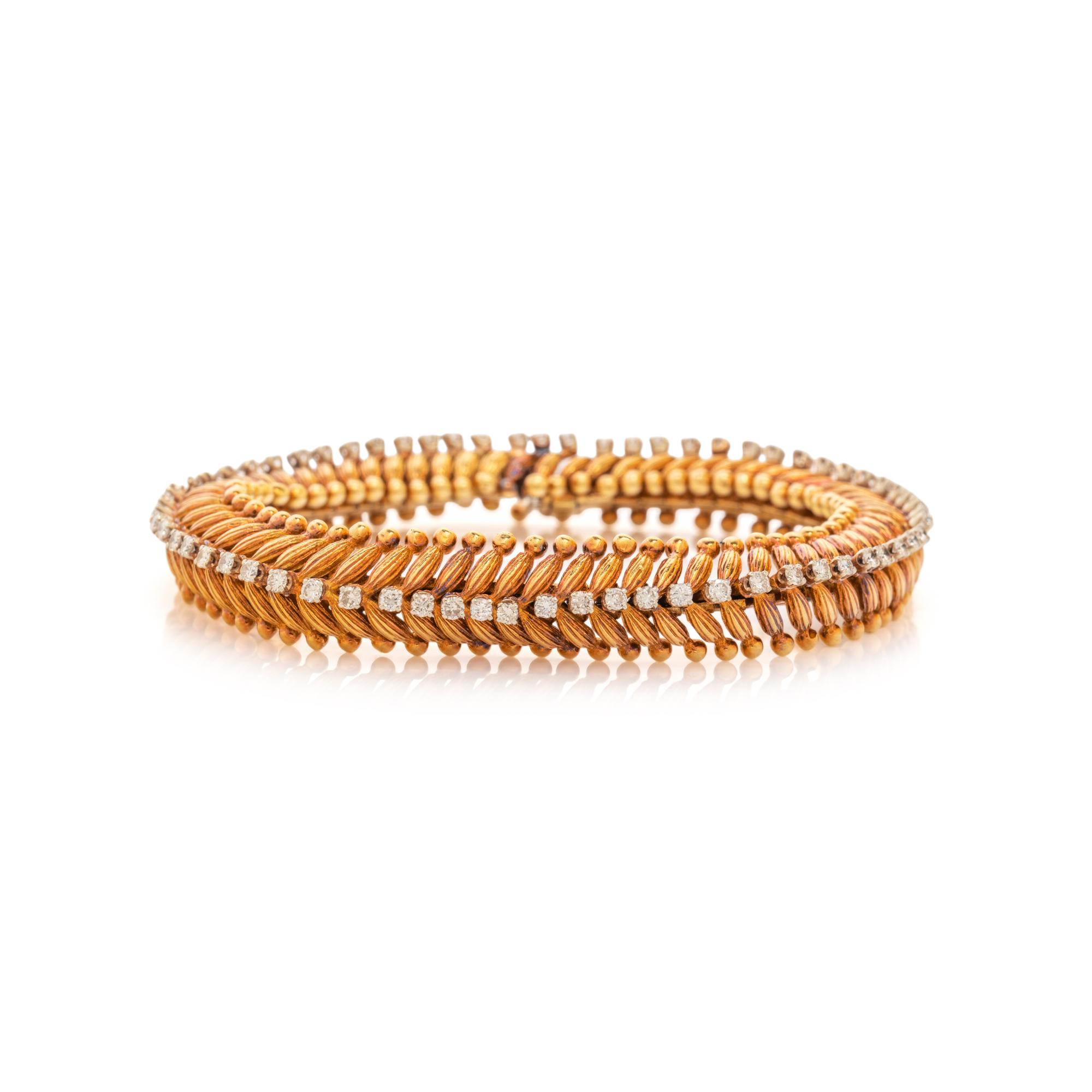 YELLOW GOLD AND DIAMOND BRACELET