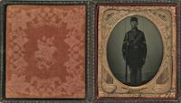 [Ambrotype] Union Corporal with His Musket and Bayonet