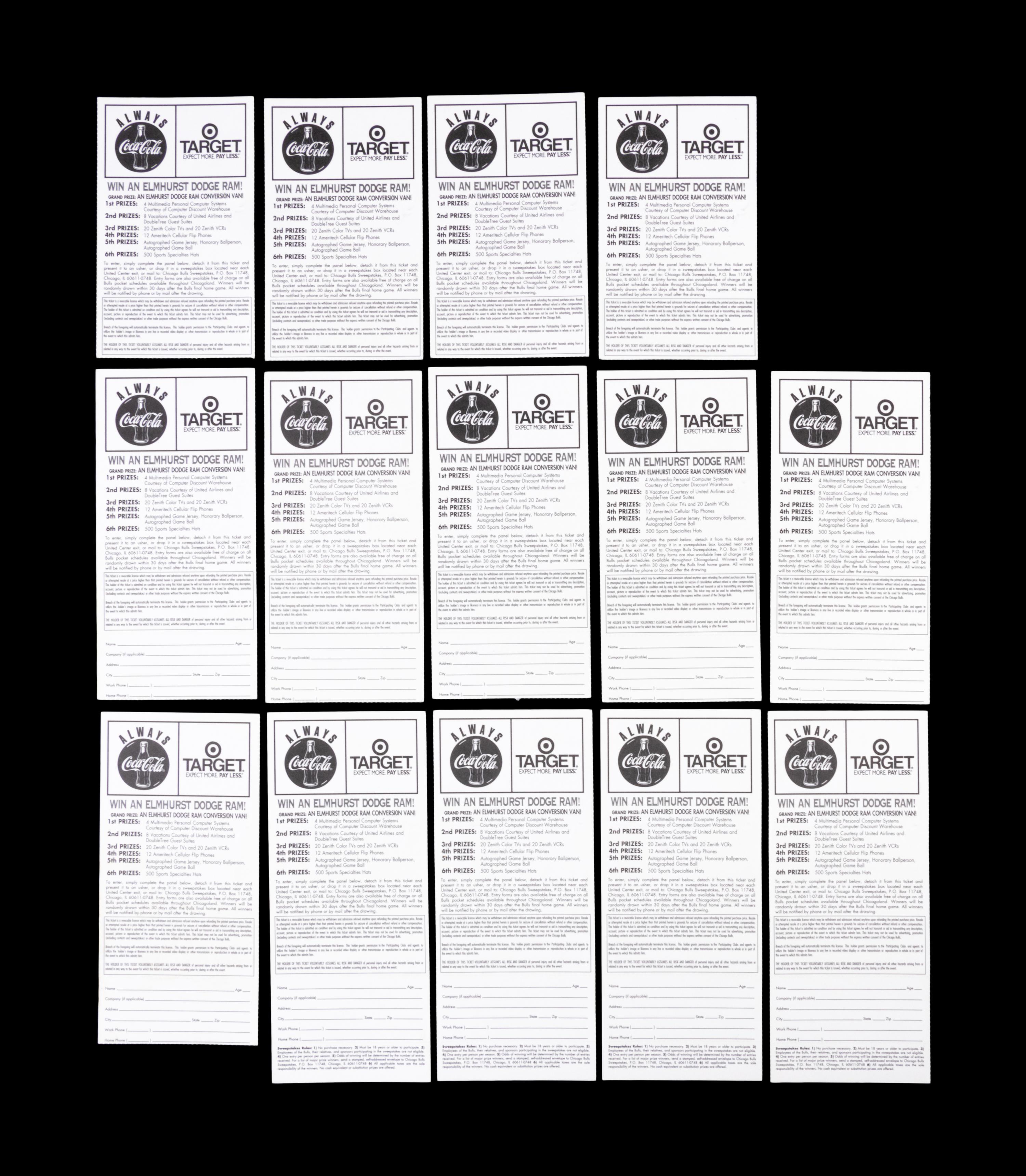 A Group of 14 Michael Jordan Chicago Bulls Tickets from the 1997-98 Season