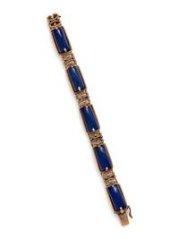 YELLOW GOLD AND LAPIS LAZULI BRACELET