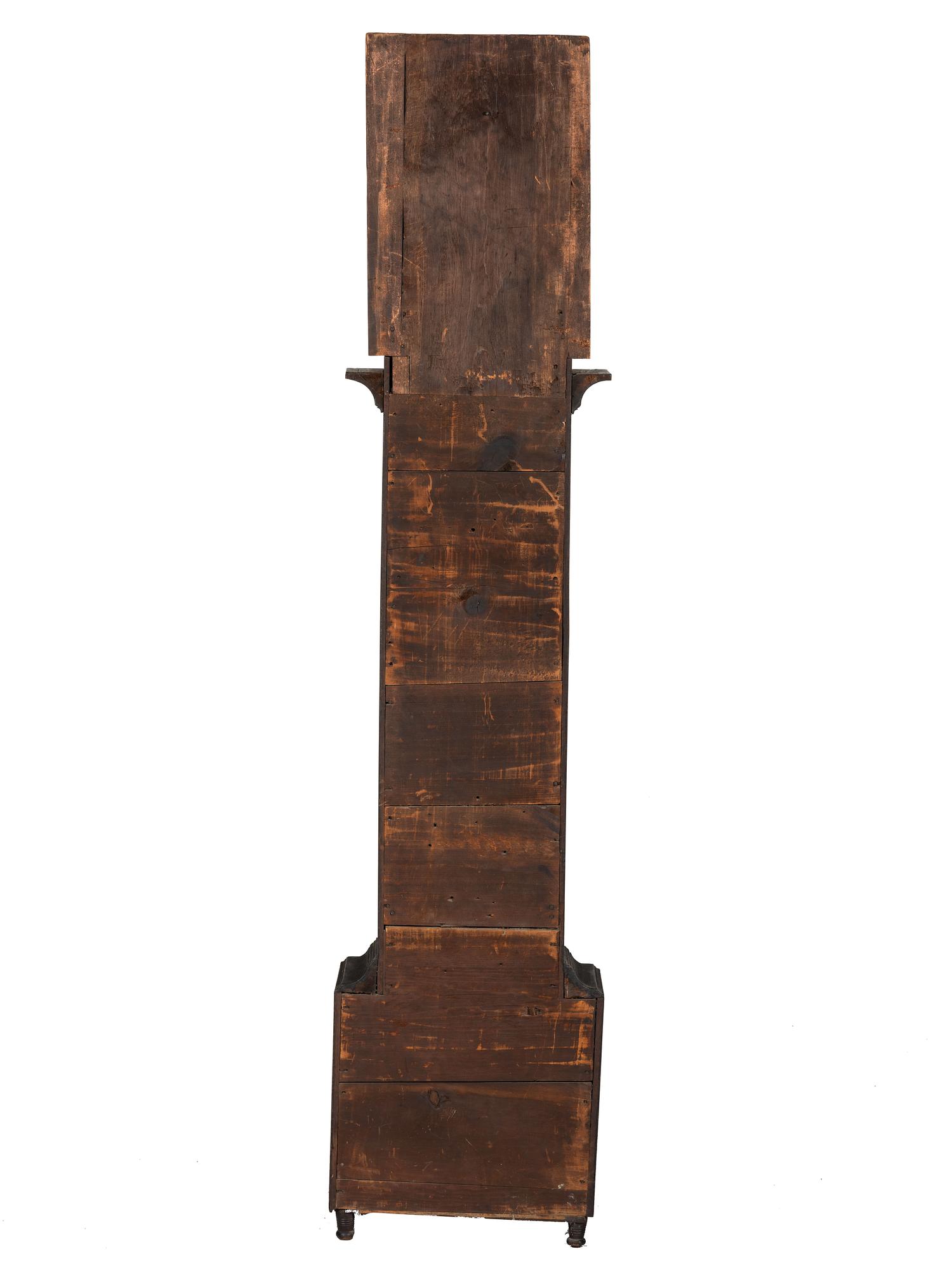 A Classical Black Paint and Parcel Gilt Decorated Tall Case Clock