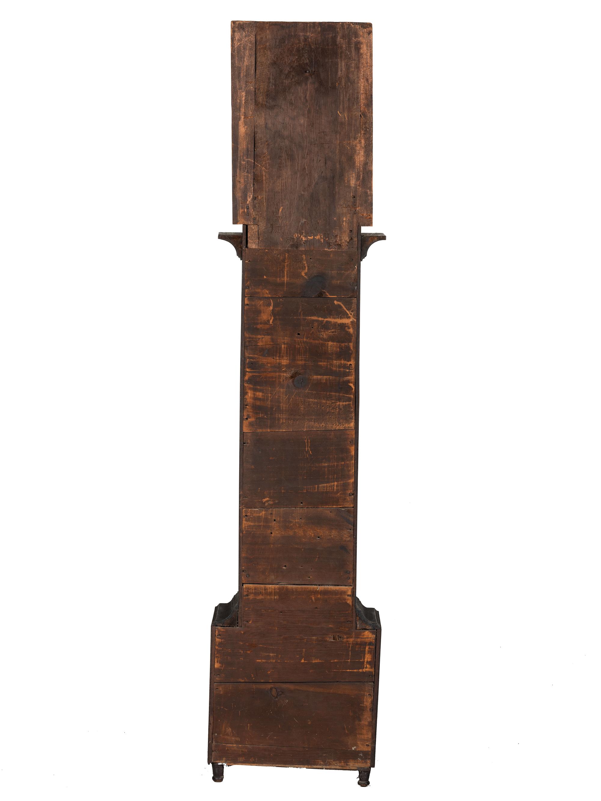 A Classical Black Paint and Parcel Gilt Decorated Tall Case Clock