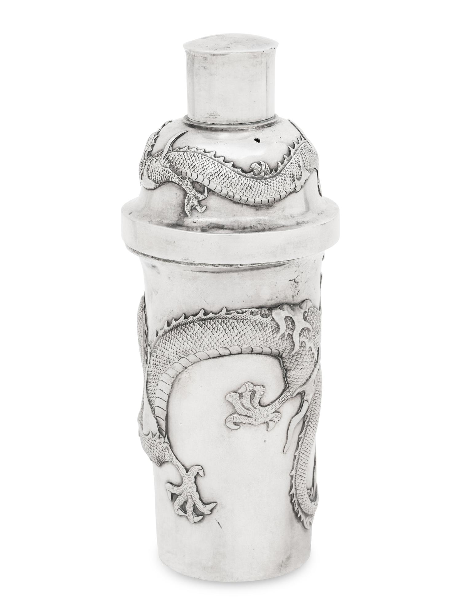 A Chinese Silver 'Dragon' Cocktail Shaker
