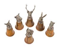 A Group of Six Northern European Bronze Stirrup Cups