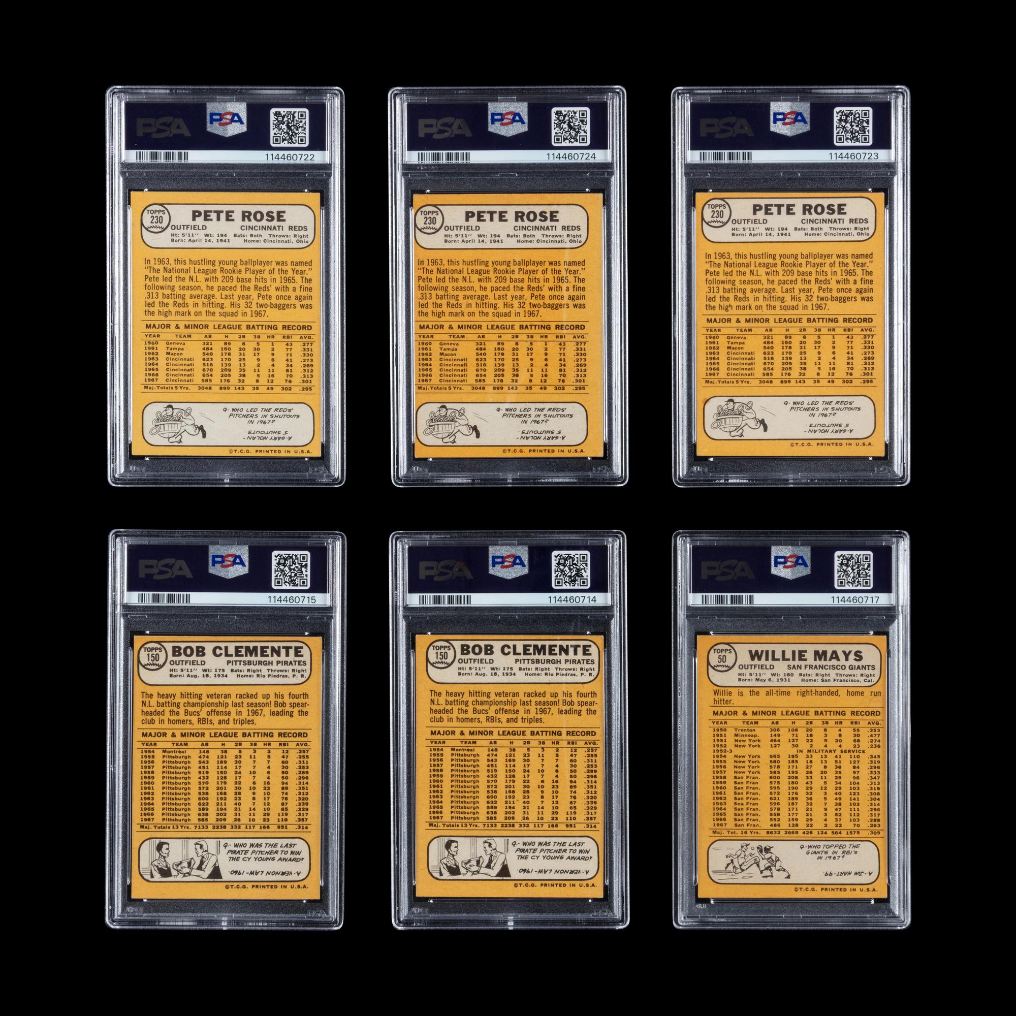 A Collection of PSA Graded 1968 Topps Halll of Fame and Notable Baseball Cards
