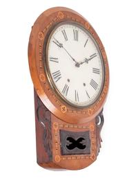 An English Walnut and Marquetry Wall Clock