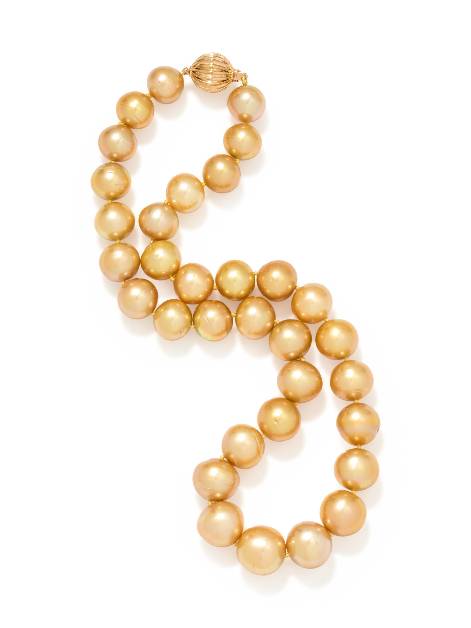 CULTURED GOLDEN SOUTH SEA PEARL NECKLACE