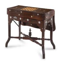 A Syrian Carved and Inlaid Game Table