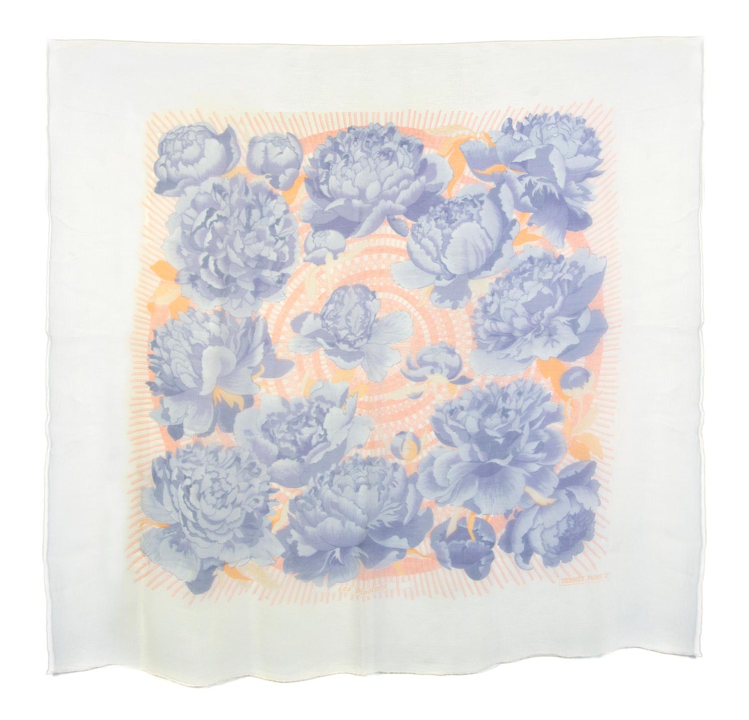 An Hermes Silk Chiffon Scarf, 42 x 42 inches.