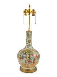 A Chinese Export Famille Rose Vase Mounted as a Lamp
