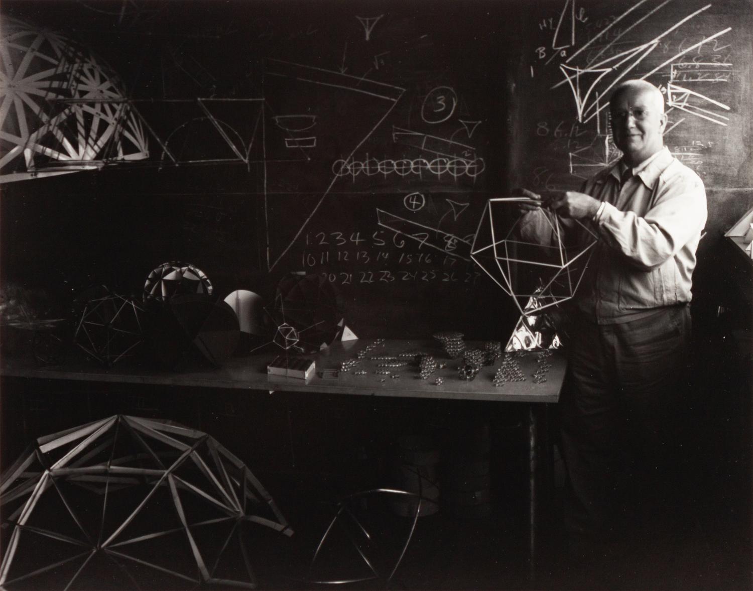 A pair of photographs ( Buckminster Fuller, Black Mountain College, 1948 (printed 1990); Ansel Adams, Death Valley, 1947 (printed 1990))
