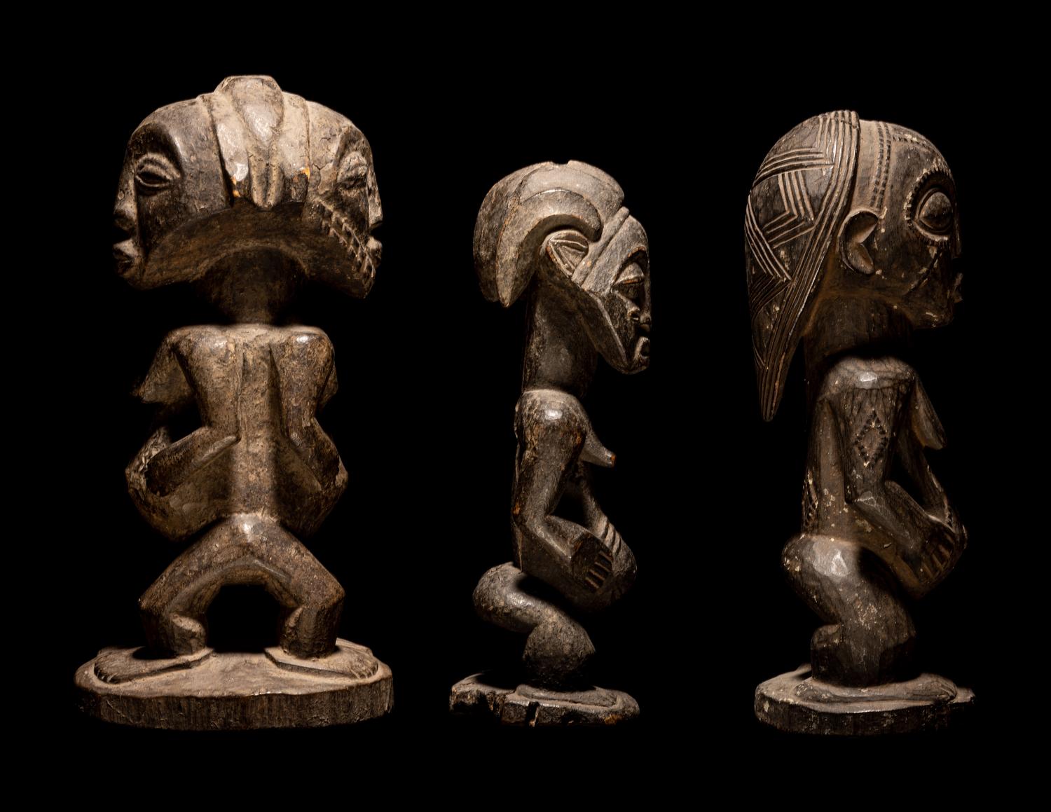 Three Baule Wood Figures