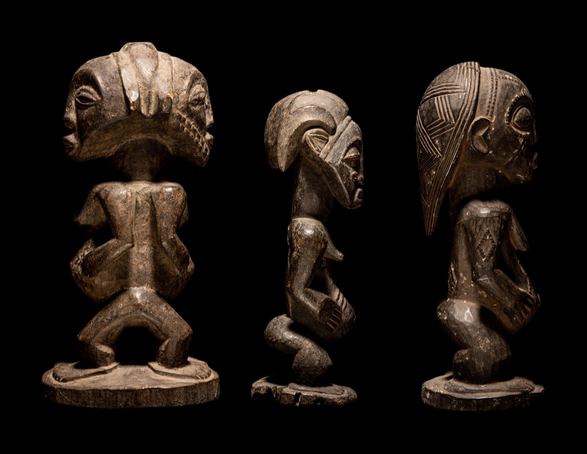 Three Baule Wood Figures