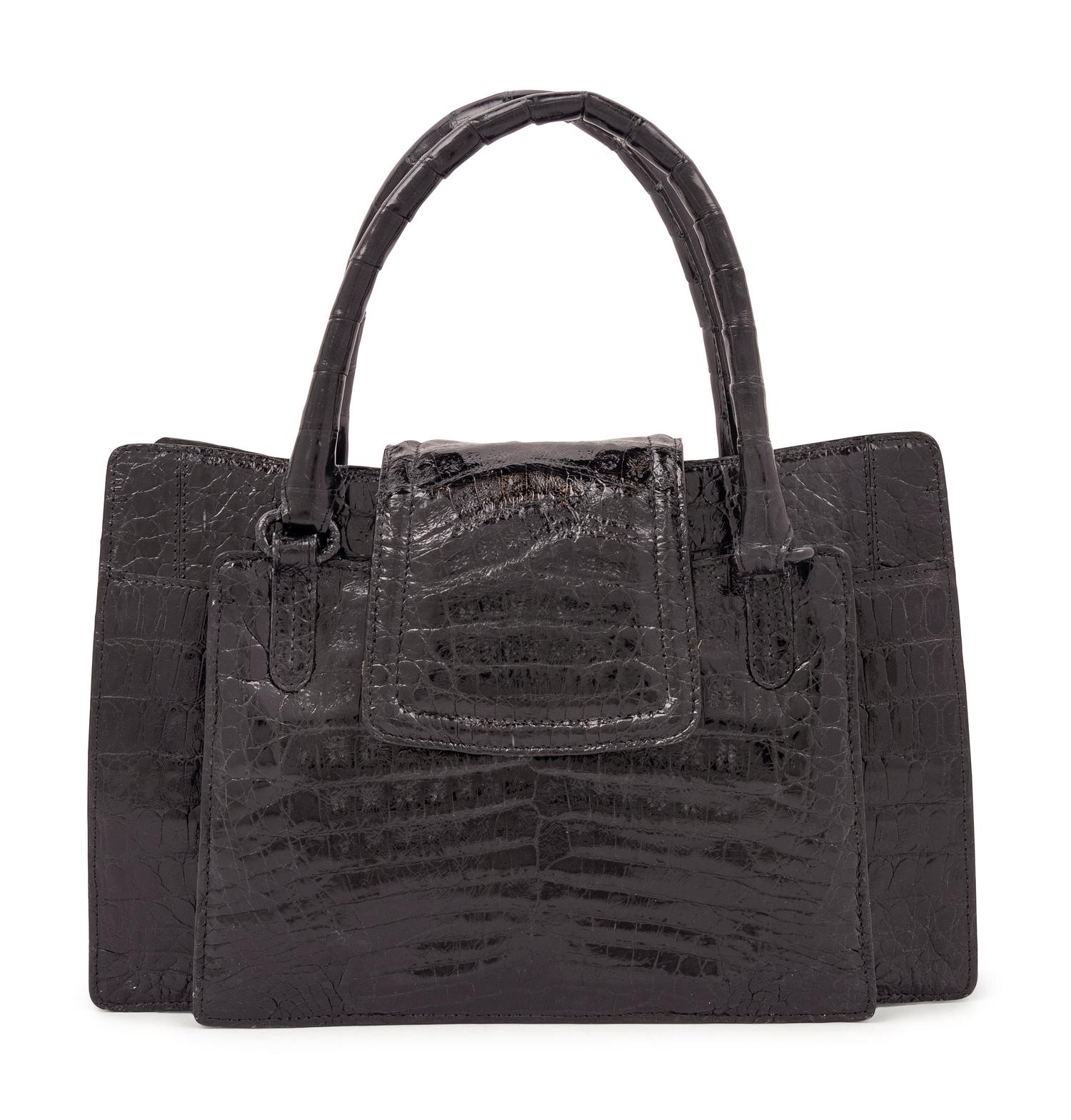 Nancy Gonzalez Black Alligator Bag, 2000s