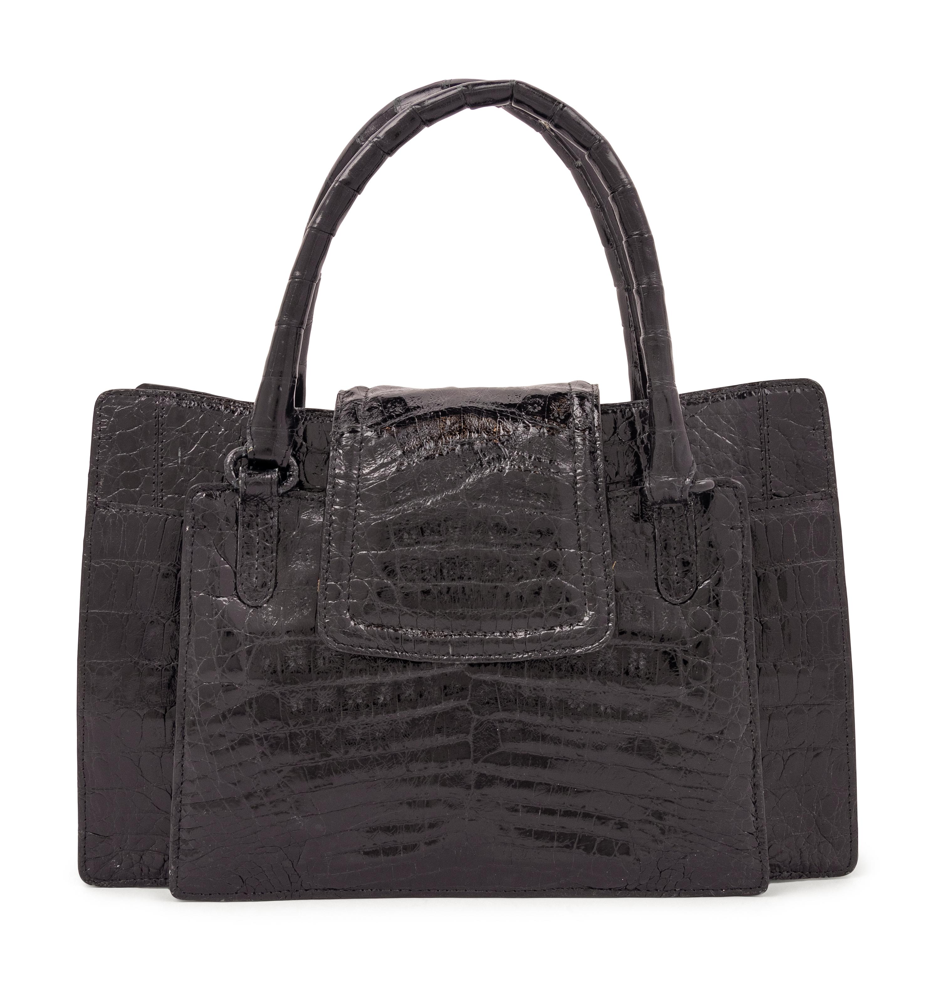 Nancy Gonzalez Black Alligator Bag, 2000s