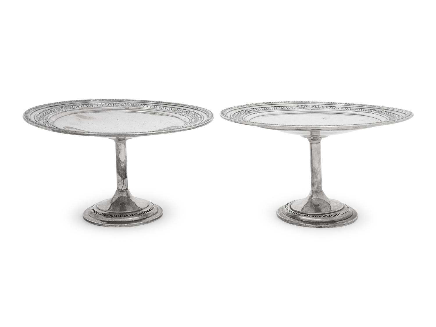 A Pair of American Silver Tazze