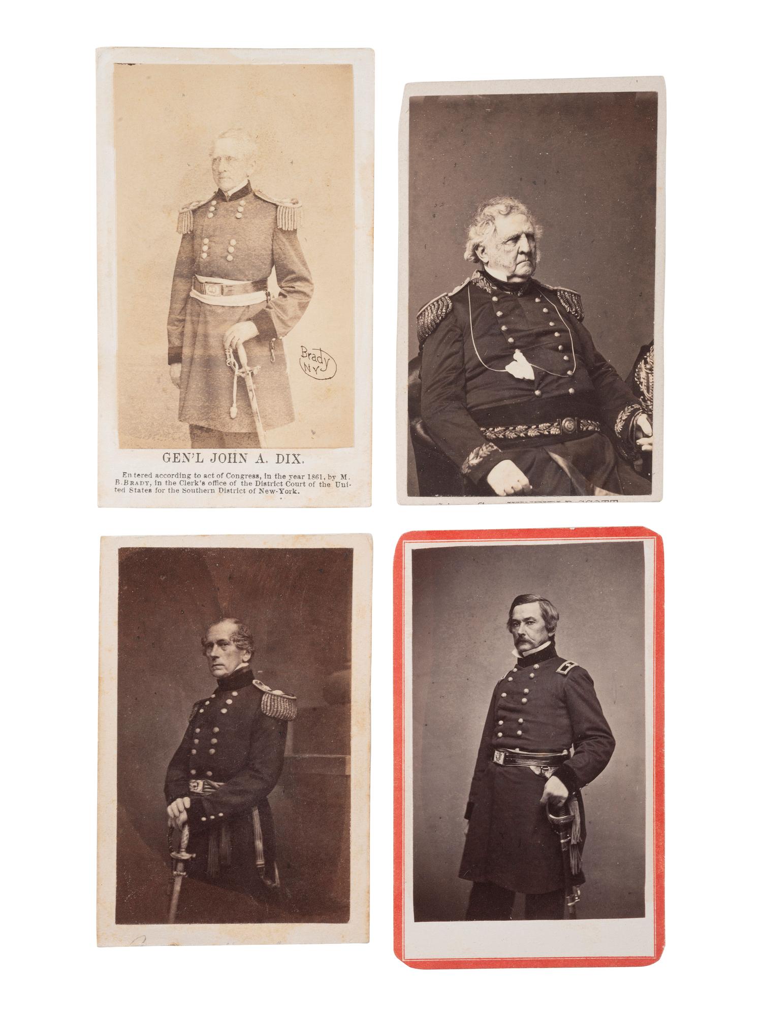 [CIVIL WAR]. 9 images, incl. CDVs of Union generals, many from the Army of the Potomac.