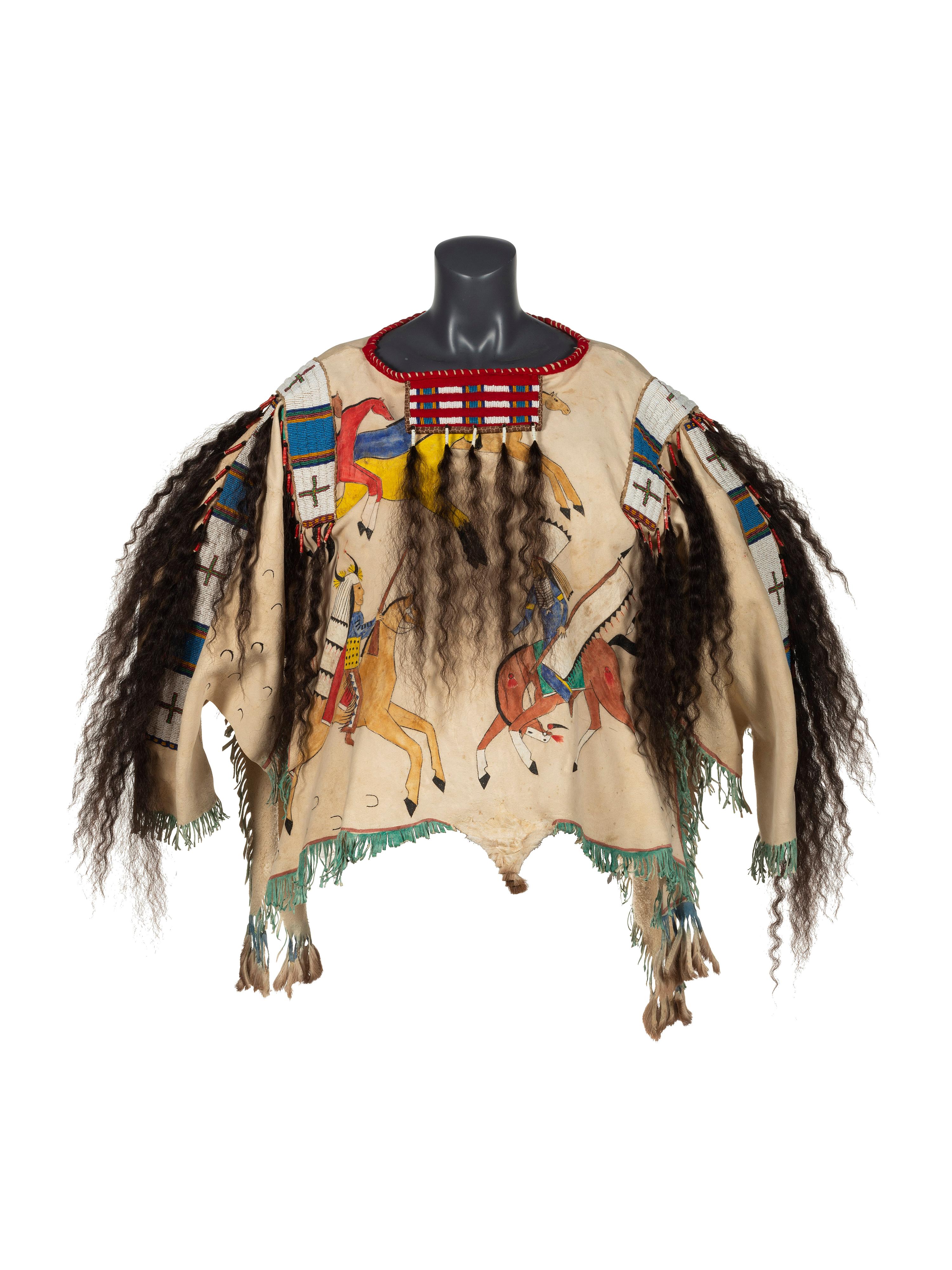 Plains Style War Shirt, with Ledger Drawings