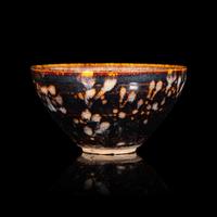 A Chinese Jizhou 'Papercut' Teabowl, Possibly Southern Song Dynasty 或為南宋 吉州窯貼花盞
