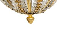 A Pair of Gilt Metal and Cut Glass Ceiling Fixtures — 20th Century