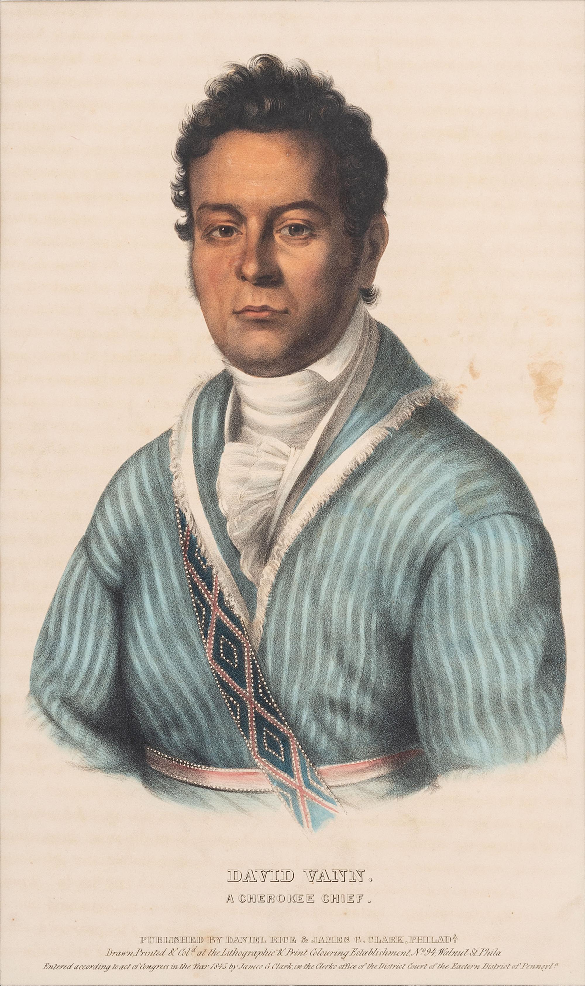 [McKENNEY & HALL]. A group of 4 large folio hand-colored lithographs of Cherokee. 1837-1843.