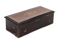 A Swiss Marquetry Cylinder Music Box