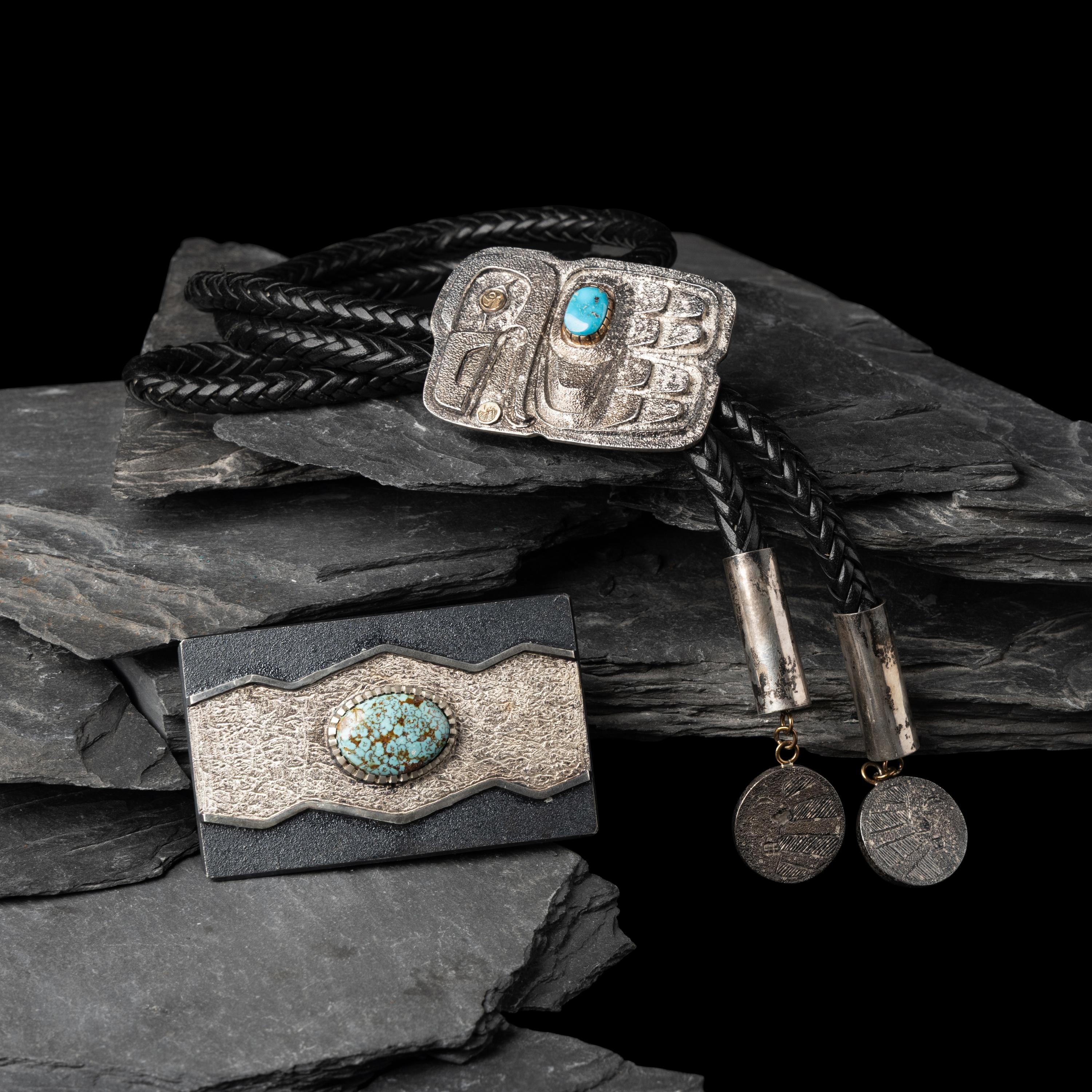 Northwest Coast and Navajo Silver and Turquoise Men's Wear Jewelry
