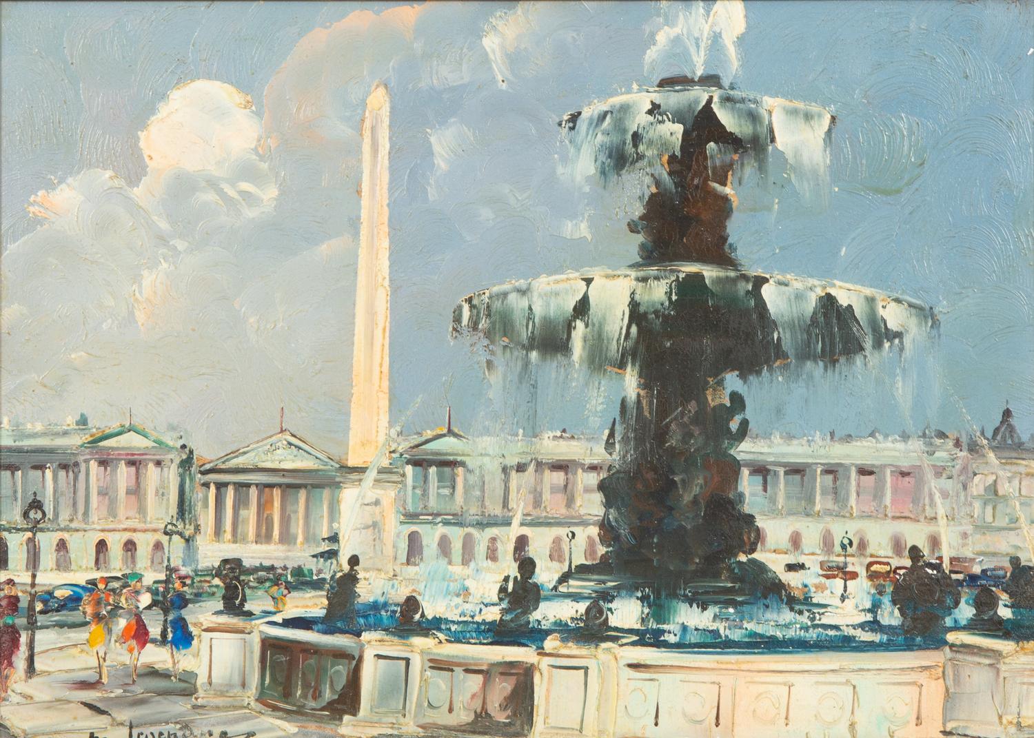 Eighteen Parisian Street Scene Paintings