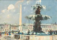 Eighteen Parisian Street Scene Paintings