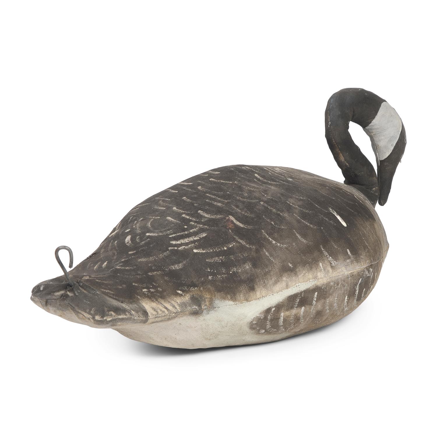A Painted and Stuffed Canvas Canada Goose Decoy
