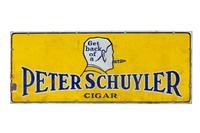 A Peter Schuyler Cigar Tin Advertising Sign