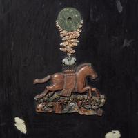 Three Chinese Jade, Hardstone, and Cloisonne-Embellished Screen Panels, 20th Century — 黑漆地嵌寳博古圖屏風三扇