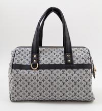 A Louis Vuitton Blue Monogram Canvas Josephine GM Handbag, 13.8" x 9" x 7"; Handle drop: 6".