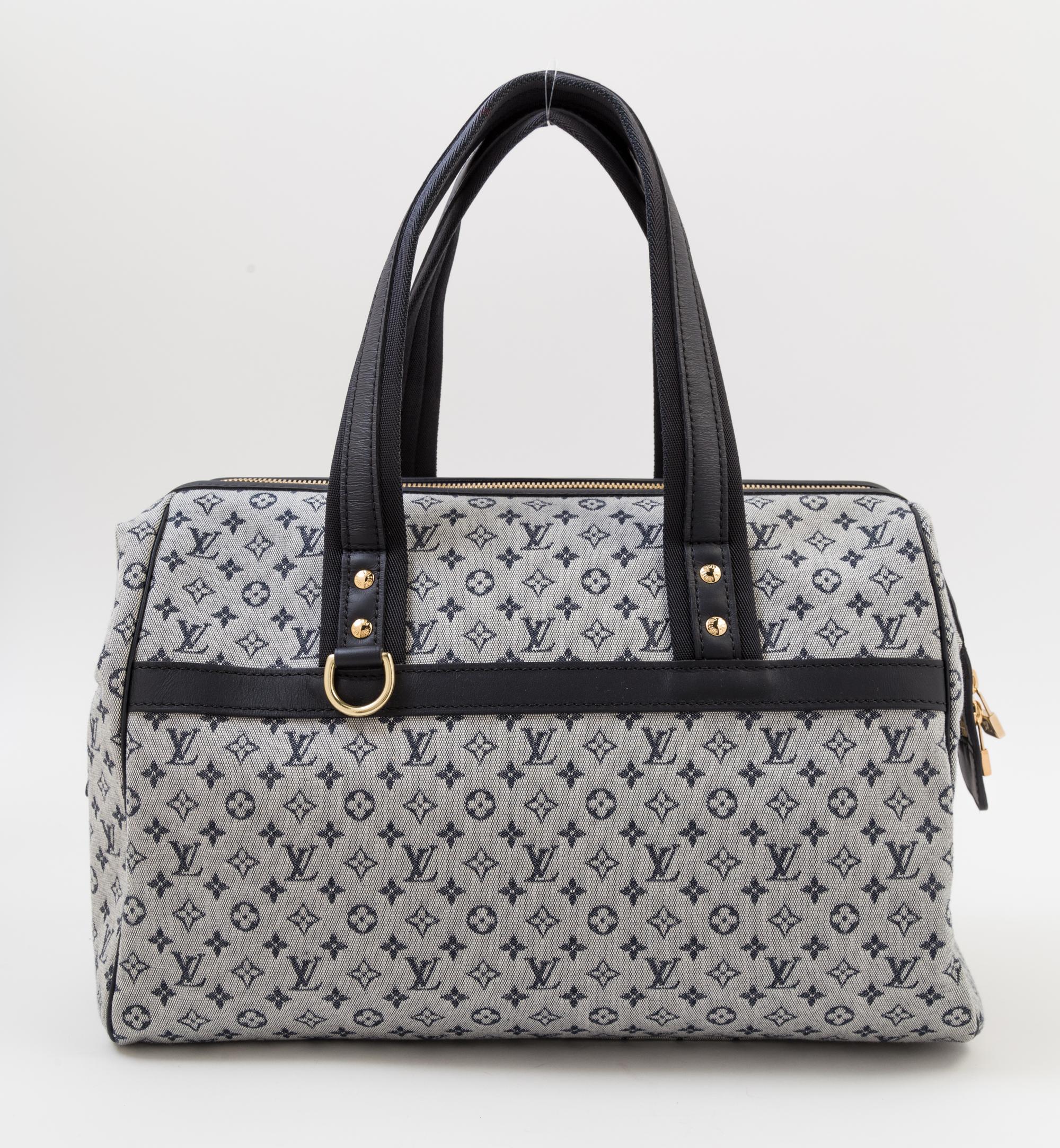 A Louis Vuitton Blue Monogram Canvas Josephine GM Handbag, 13.8" x 9" x 7"; Handle drop: 6".