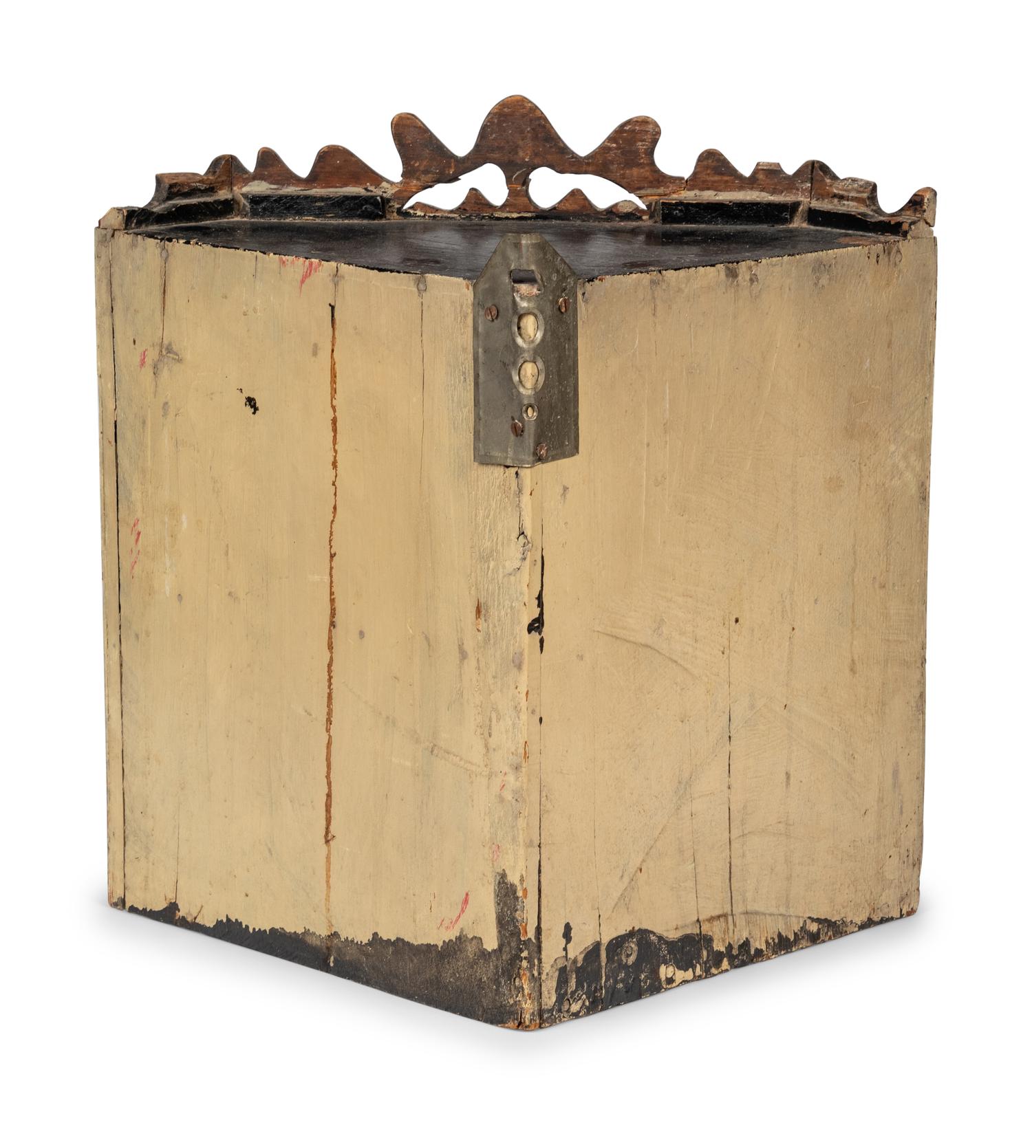 A Chip Carved Hanging Corner Cupboard