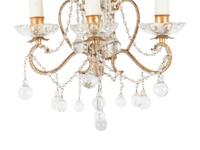 A Pair of Beaded Three-Light Sconces