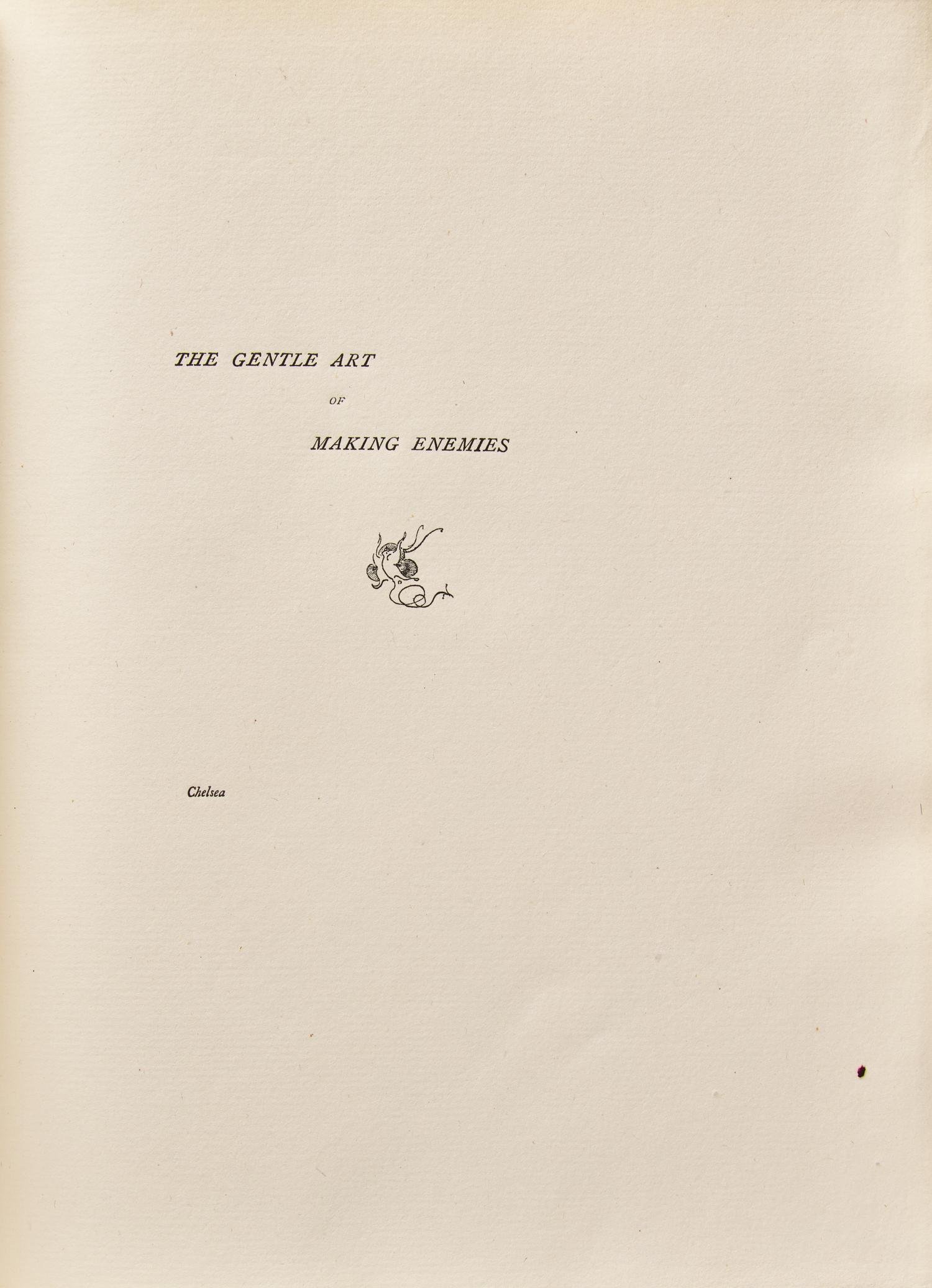 [Art] Whistler, James McNeill. The Gentle Art of Making Enemies