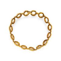 TEXTURED YELLOW GOLD LINK NECKLACE