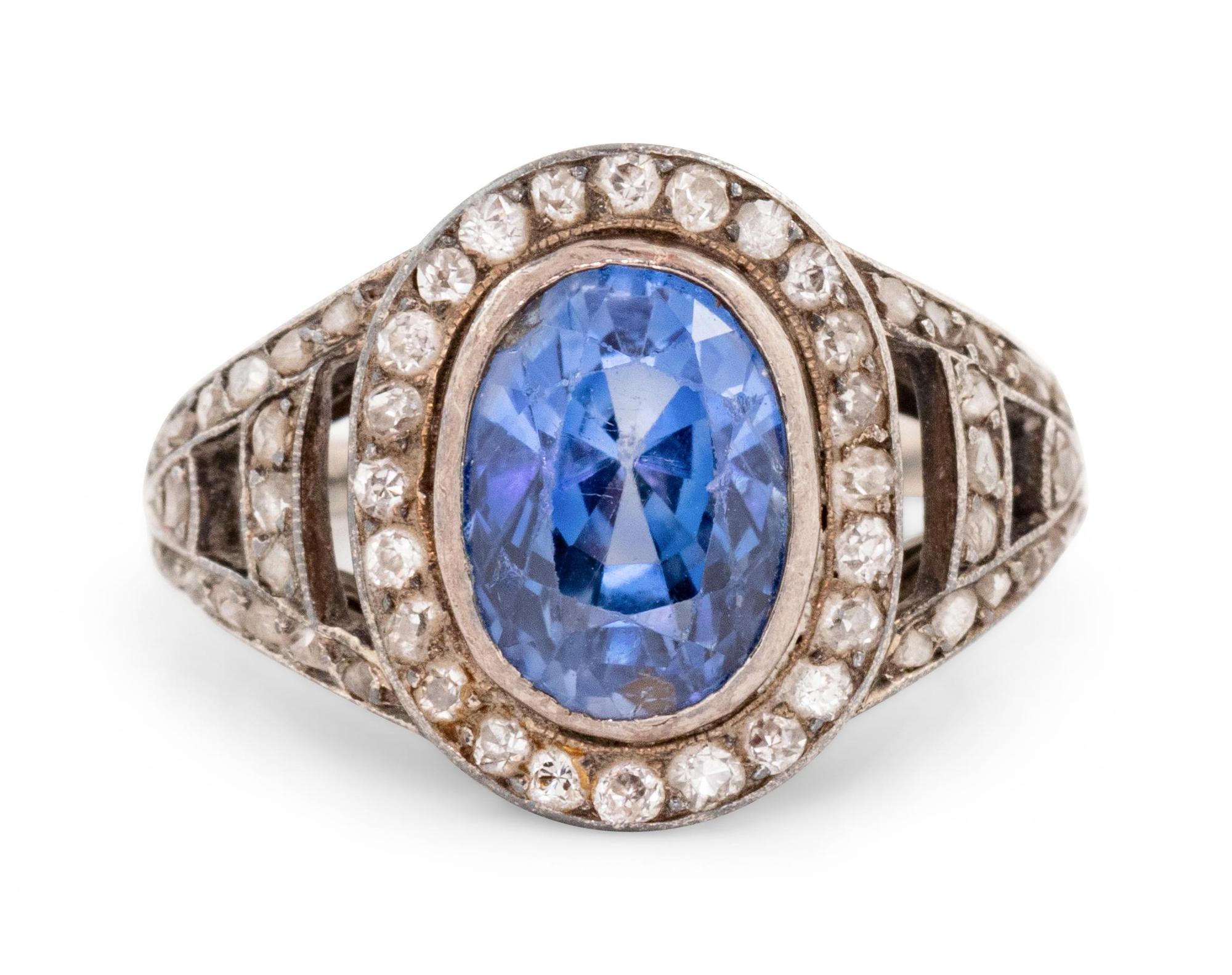 VICTORIAN, SAPPHIRE AND DIAMOND RING