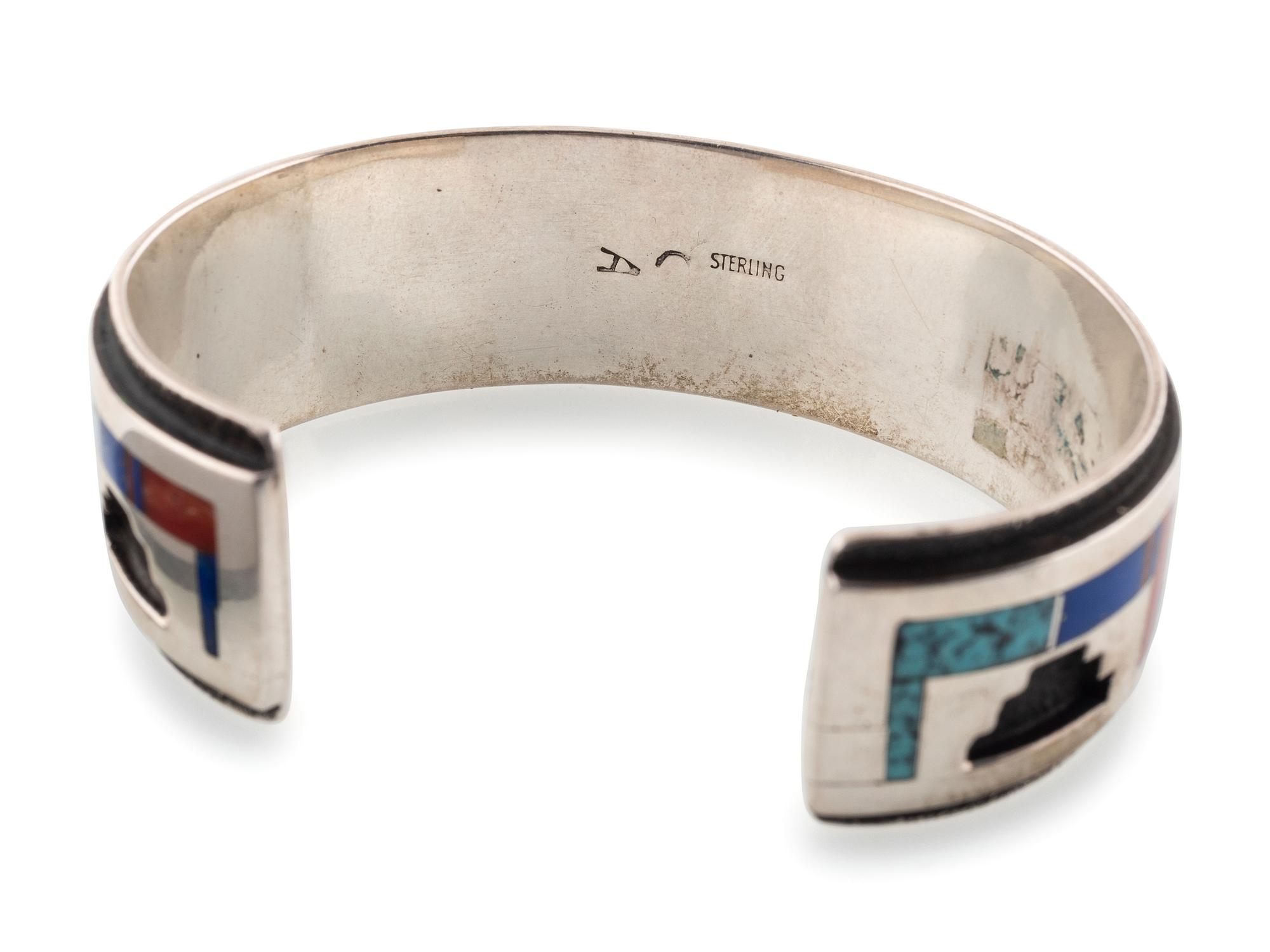Navajo Silver and Inlay Cuff Bracelets