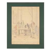 Edward Percy Moran (1862-1935) — Four Works: Studies of Early American Historical Events