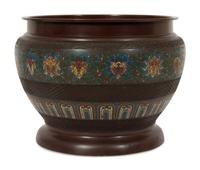 A Chinese Champlevé Bronze Jardinière