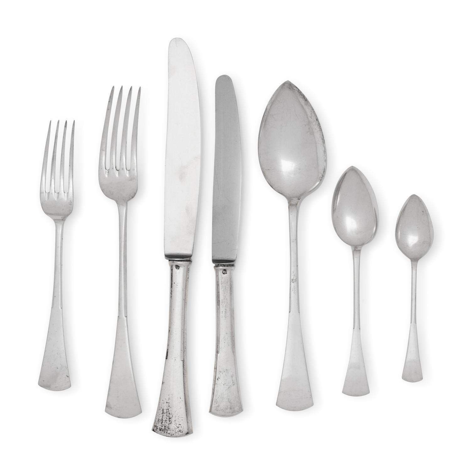 A Hungarian Silver Flatware Service