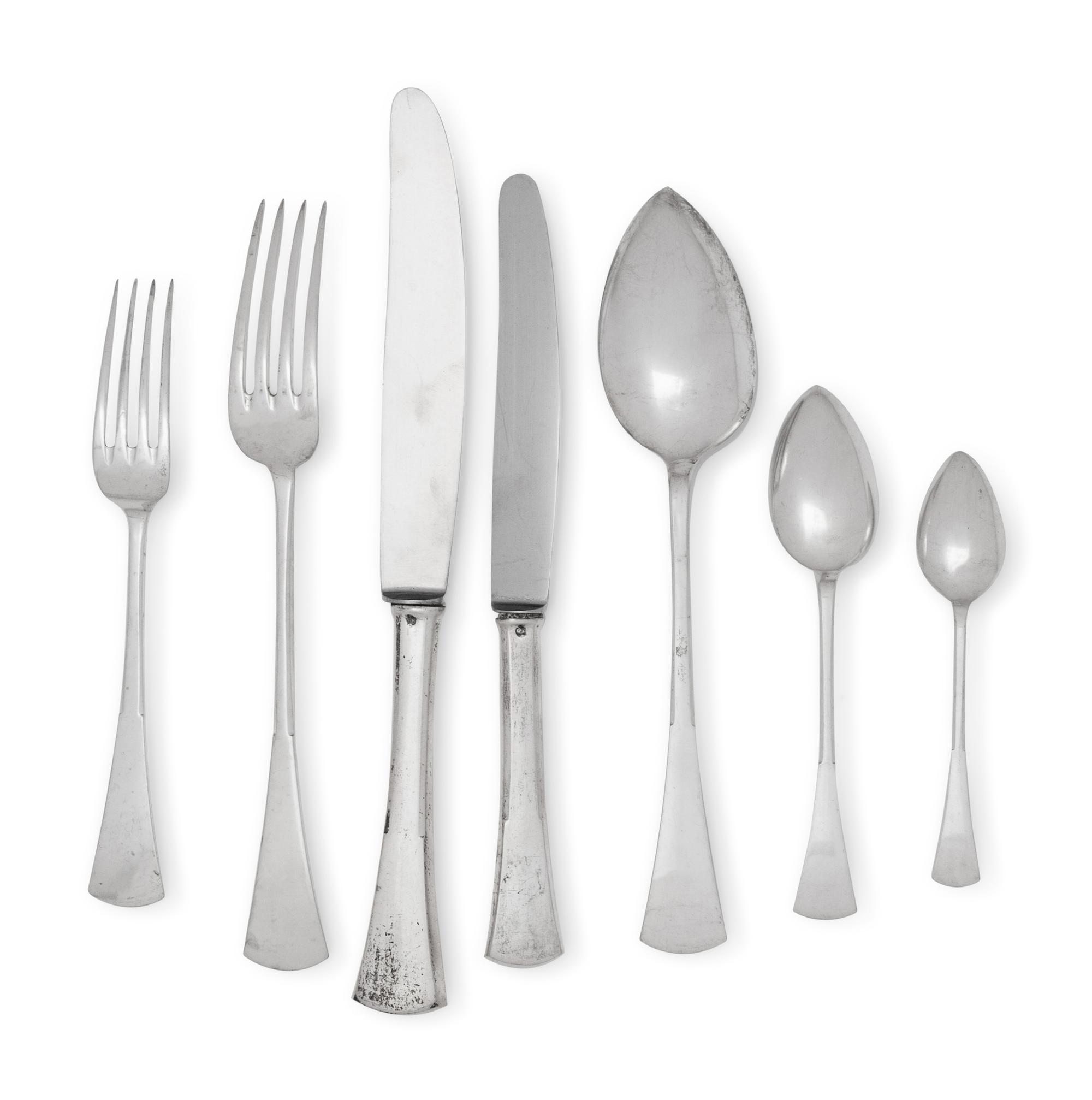 A Hungarian Silver Flatware Service