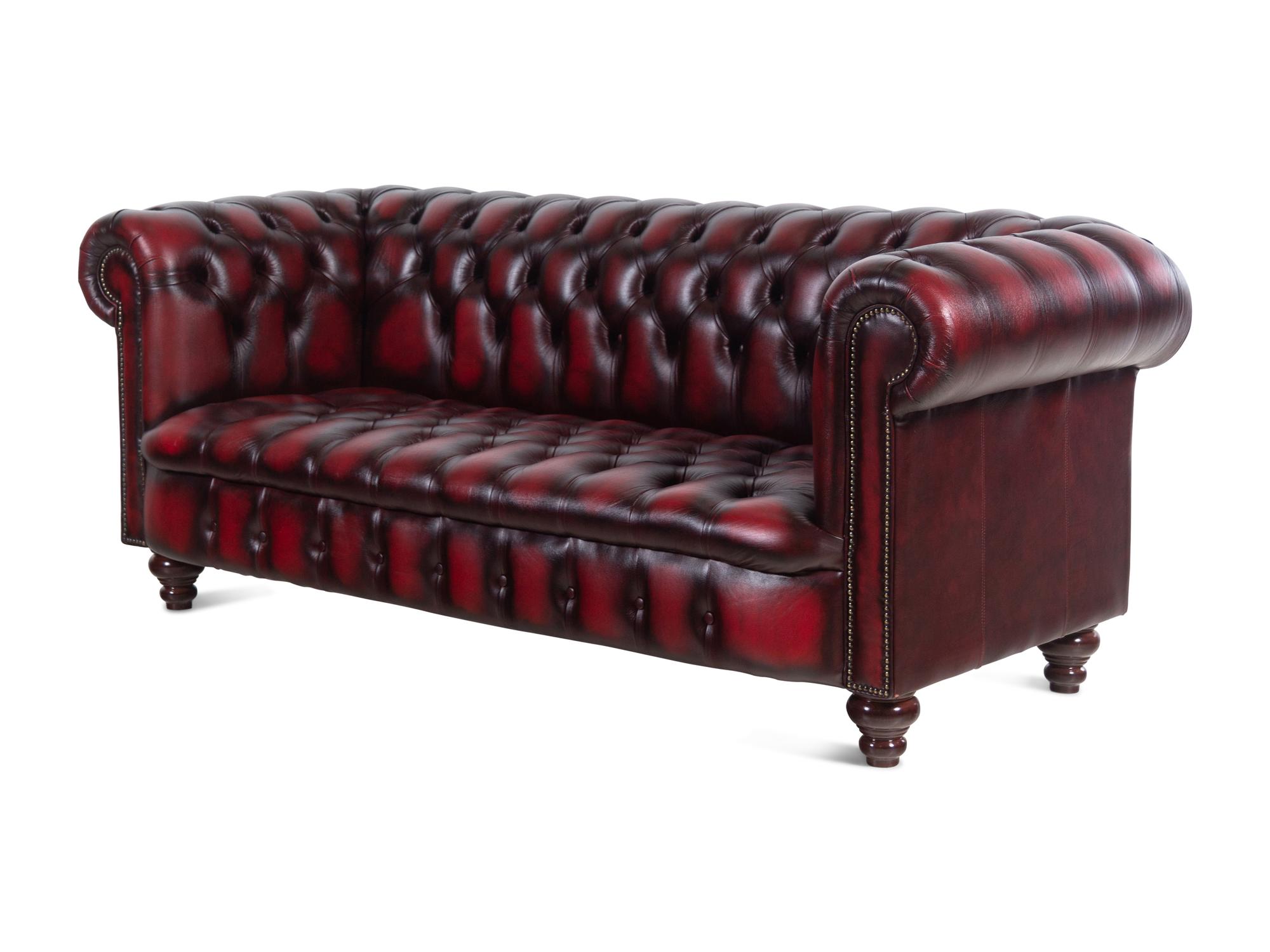 A Fleming and Howland Leather Upholstered Chesterfield Sofa