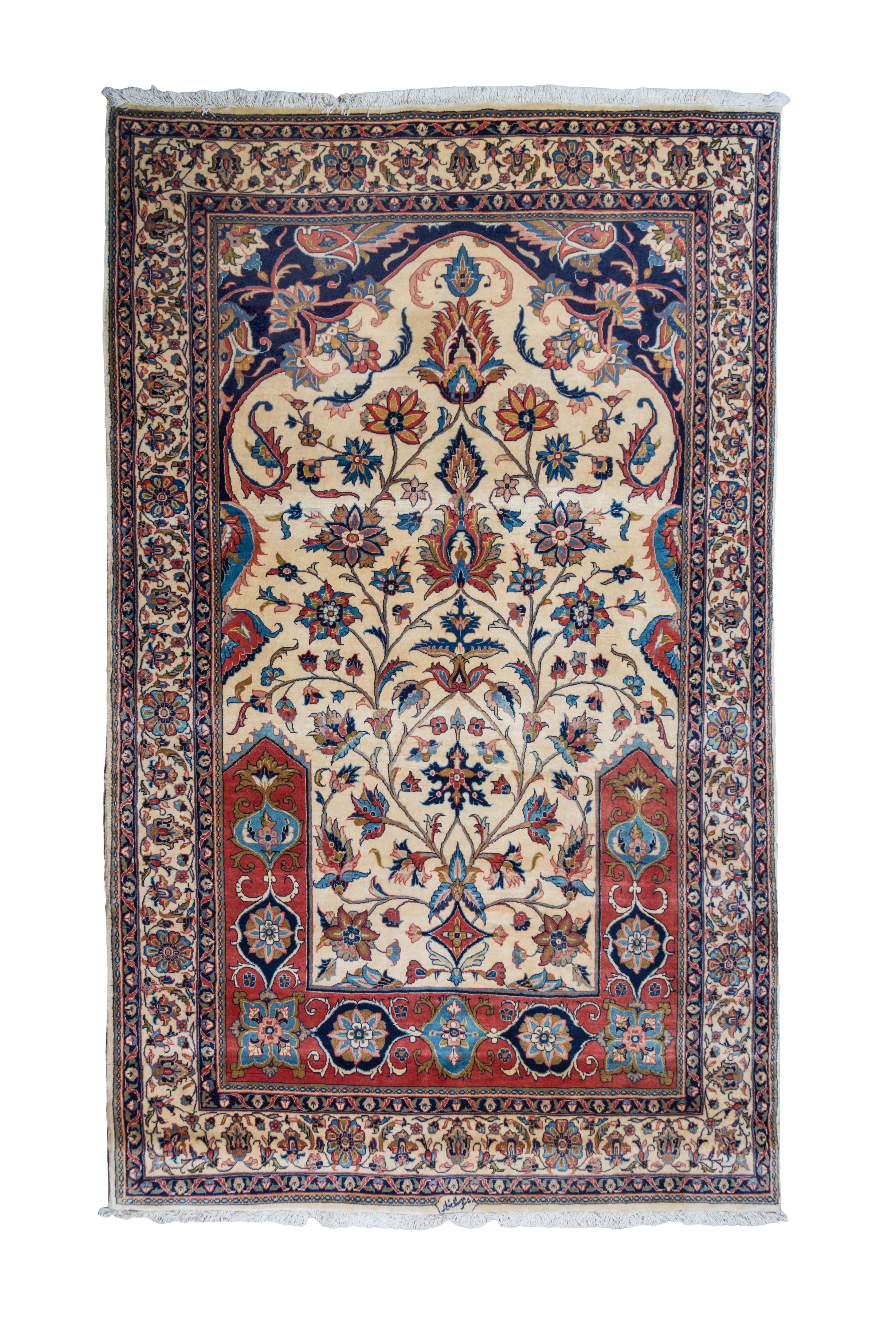 An Isfahan Wool Rug 8 feet x 5 feet.