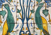 A Hand Painted Nine-Tile Panel