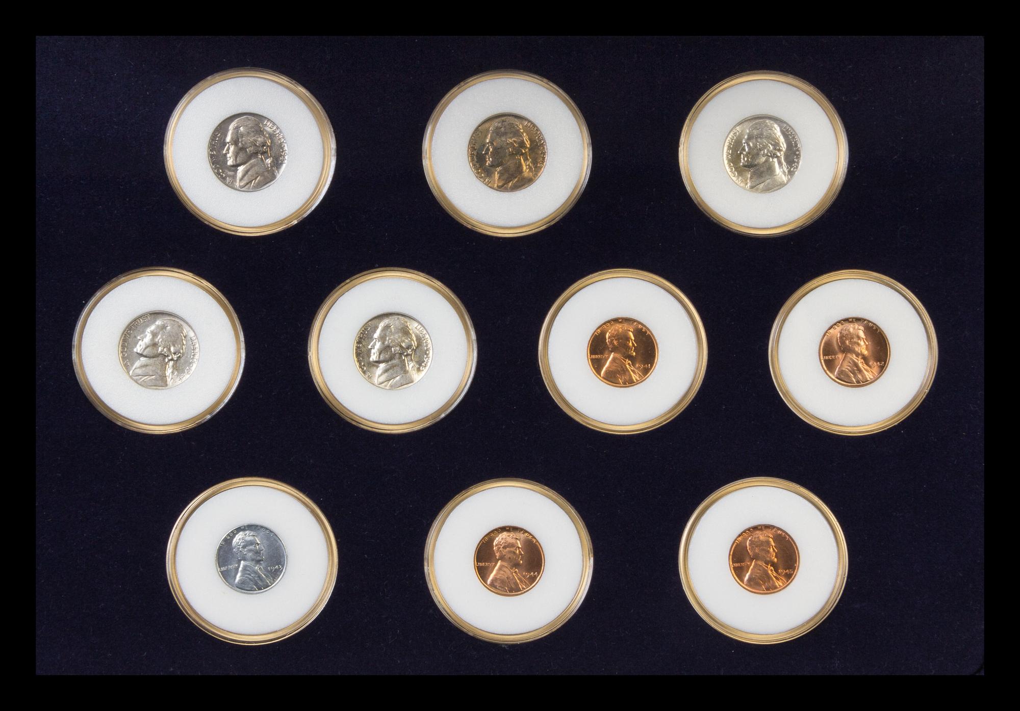 Two Sets of World War II Era Five-Coin Mint Sets — 1941-1945