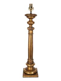 An Italian Neoclassical Giltwood Column Lamp