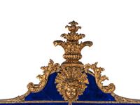 A Swedish Baroque Gilt Metal and Cobalt Glass Mirror